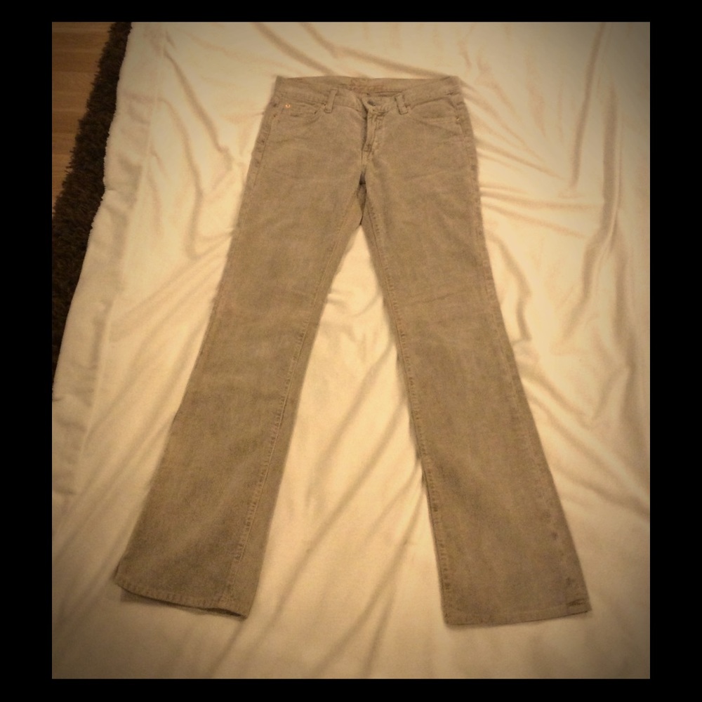 7 For All Mankind Boot Cut Beige Corduroy Pants